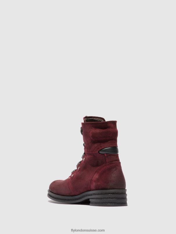 860NR203 bottines à lacets knot792 Fly London vin oléagineux femmes