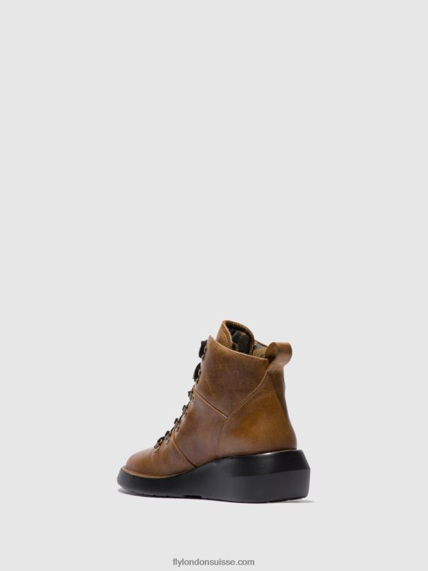 860NR206 bottines à lacets bika501 Fly London tapis chameau femmes