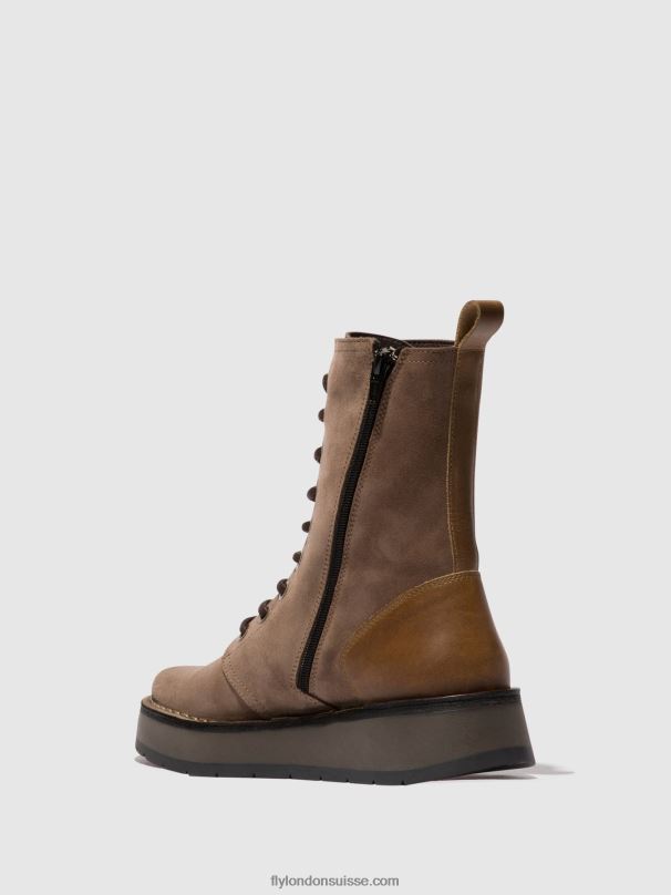 860NR20 bottines à lacets rami043 Fly London taupe/chameau femmes