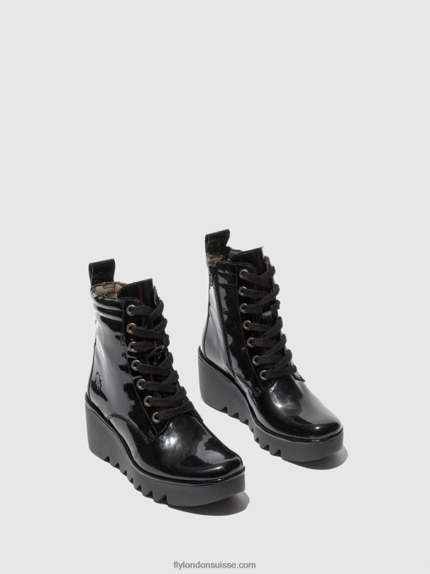 860NR210 bottines à lacets biaz329 Fly London atlantide noir femmes