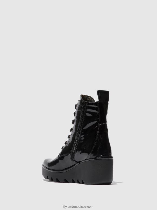 860NR210 bottines à lacets biaz329 Fly London atlantide noir femmes