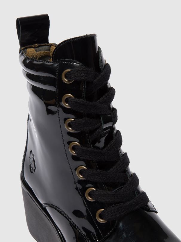 860NR210 bottines à lacets biaz329 Fly London atlantide noir femmes