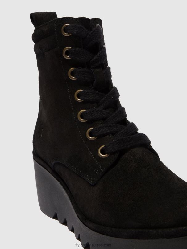 860NR211 bottines à lacets biaz329 Fly London huilé noir femmes