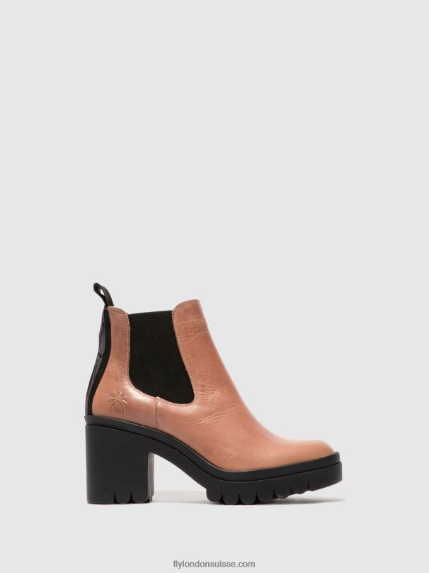 860NR213 bottines chelsea tope520 Fly London tapis rose femmes