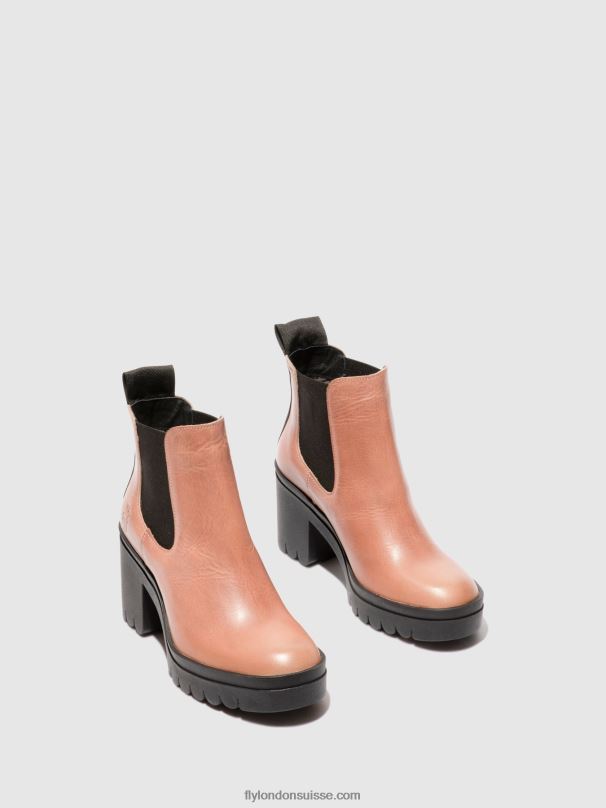 860NR213 bottines chelsea tope520 Fly London tapis rose femmes