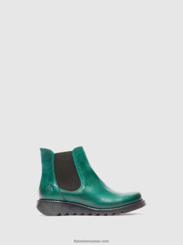 860NR215 bottines chelsea Fly London tapis salv trèfle vert (élastique noir) femmes