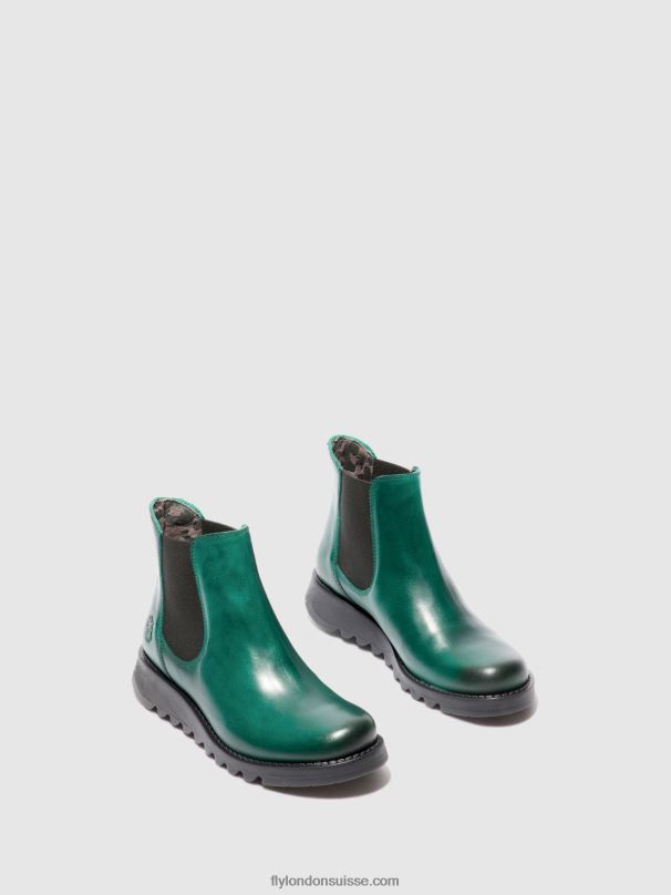 860NR215 bottines chelsea Fly London tapis salv trèfle vert (élastique noir) femmes