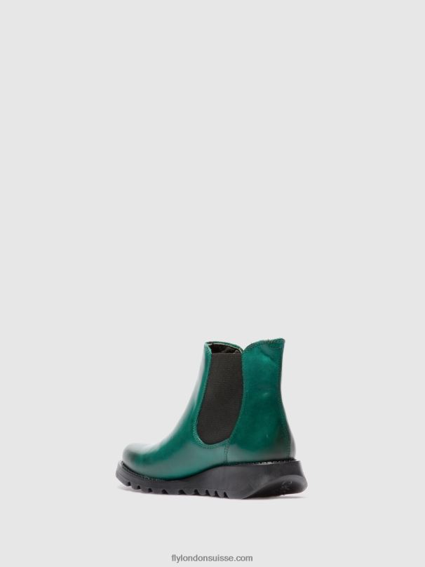 860NR215 bottines chelsea Fly London tapis salv trèfle vert (élastique noir) femmes
