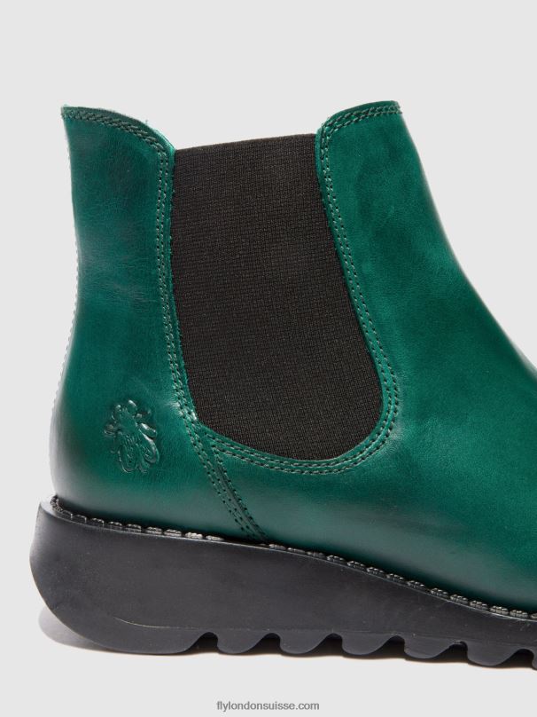 860NR215 bottines chelsea Fly London tapis salv trèfle vert (élastique noir) femmes