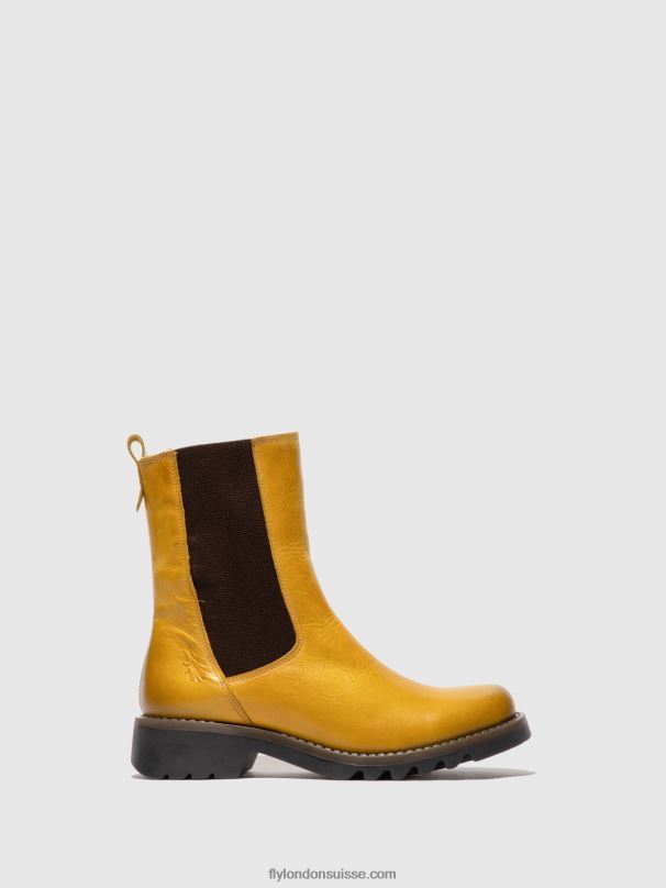 860NR219 bottines chelsea rein795 Fly London tapis moutarde femmes