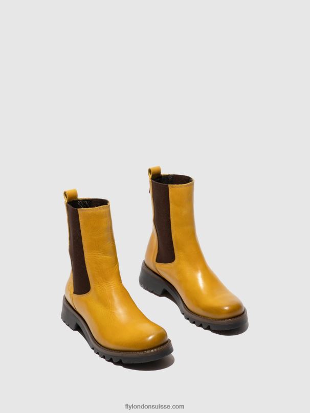 860NR219 bottines chelsea rein795 Fly London tapis moutarde femmes