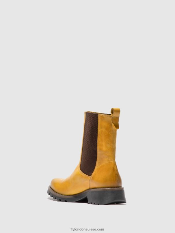 860NR219 bottines chelsea rein795 Fly London tapis moutarde femmes