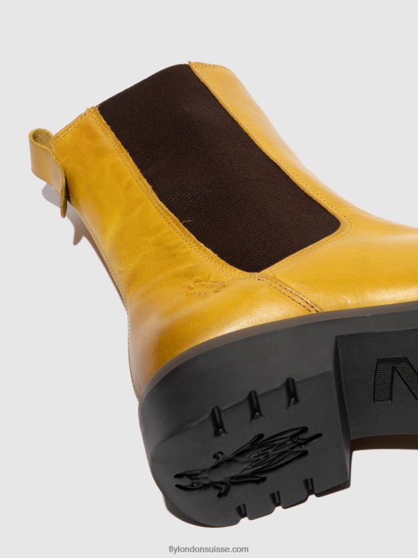 860NR219 bottines chelsea rein795 Fly London tapis moutarde femmes