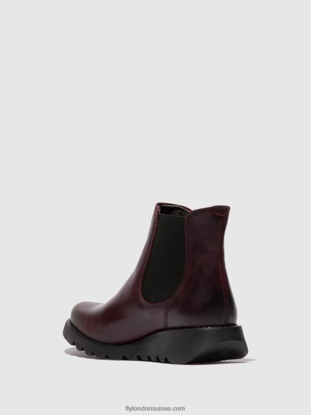860NR21 bottines chelsea Fly London salv vin (élastique noir) femmes