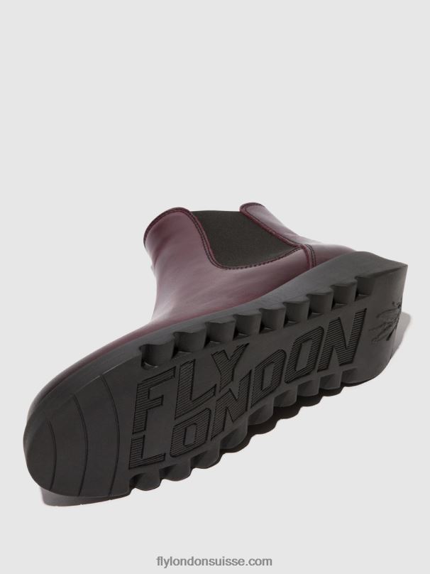 860NR21 bottines chelsea Fly London salv vin (élastique noir) femmes