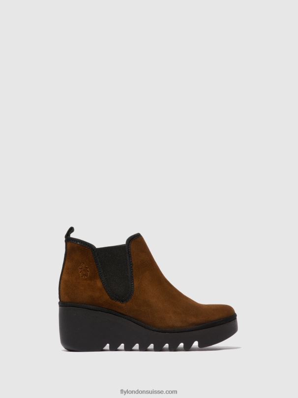860NR229 bottines chelsea byne349 Fly London chameau huilé femmes