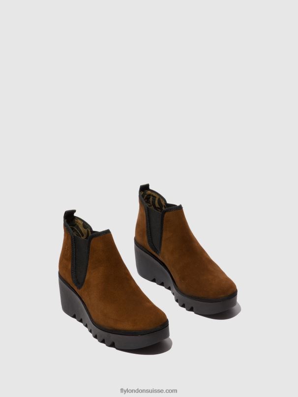 860NR229 bottines chelsea byne349 Fly London chameau huilé femmes