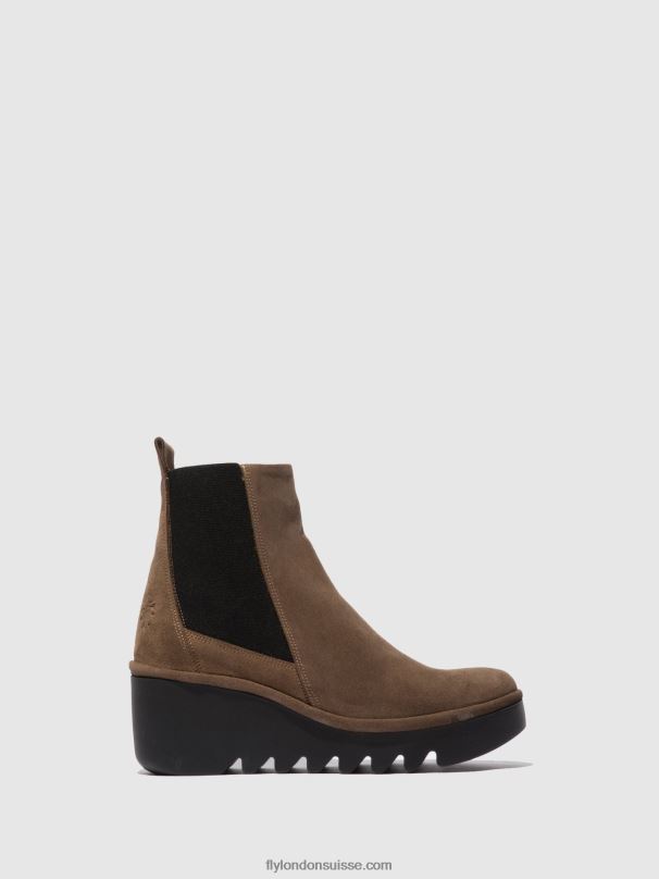 860NR231 bottines chelsea bagu233 Fly London taupe huilé femmes