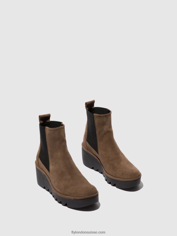 860NR231 bottines chelsea bagu233 Fly London taupe huilé femmes