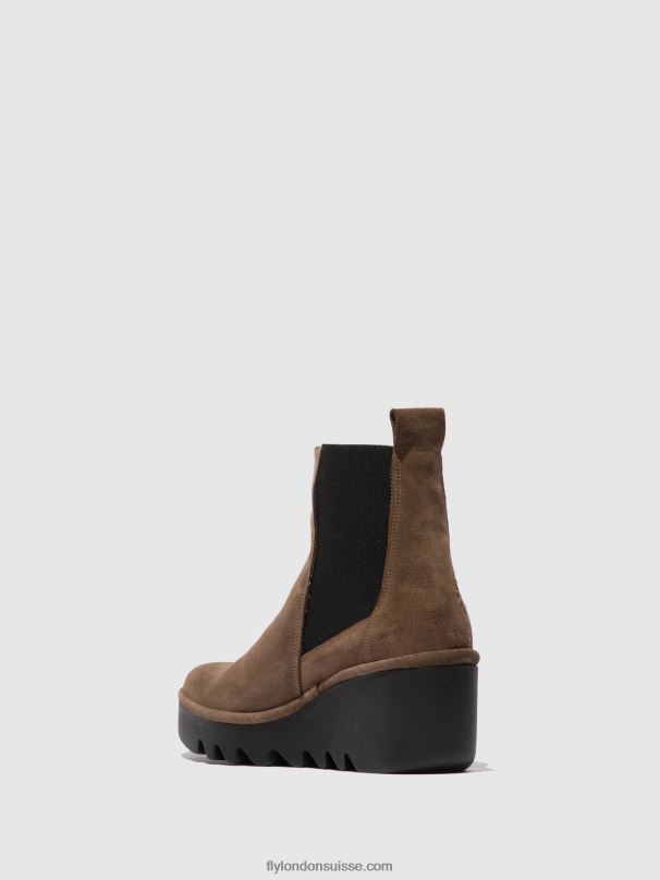 860NR231 bottines chelsea bagu233 Fly London taupe huilé femmes