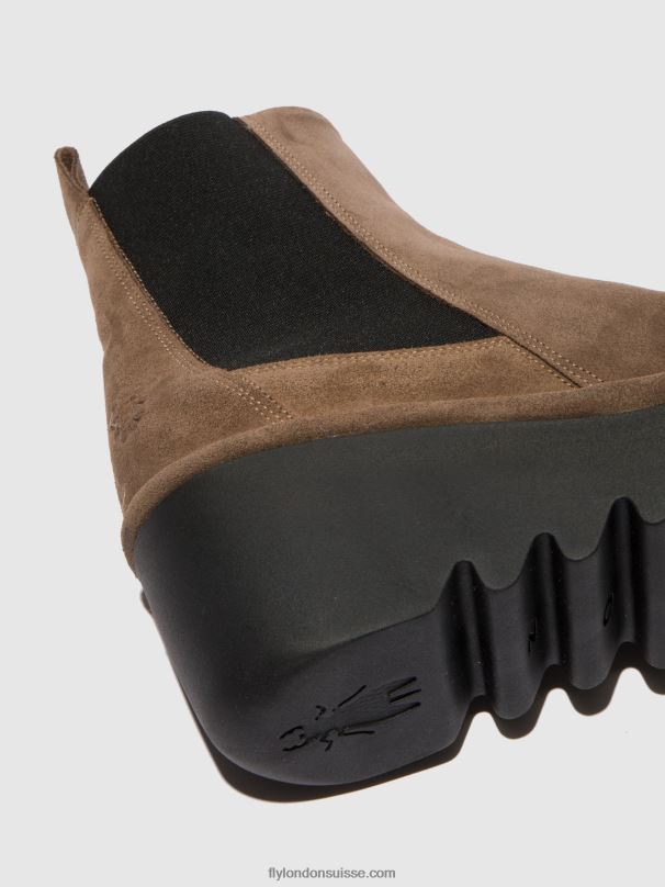860NR231 bottines chelsea bagu233 Fly London taupe huilé femmes