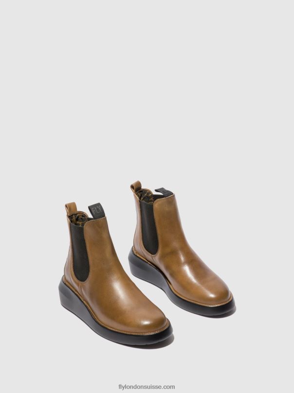 860NR233 bottines chelsea bety502 Fly London tapis chameau femmes