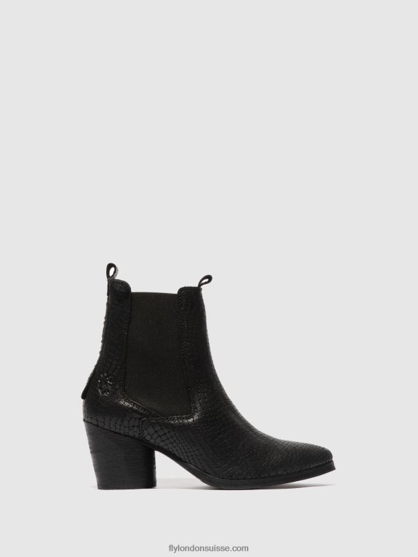 860NR235 bottines chelsea aden824 Fly London croco noir femmes