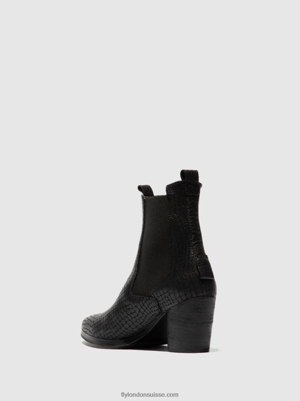 860NR235 bottines chelsea aden824 Fly London croco noir femmes
