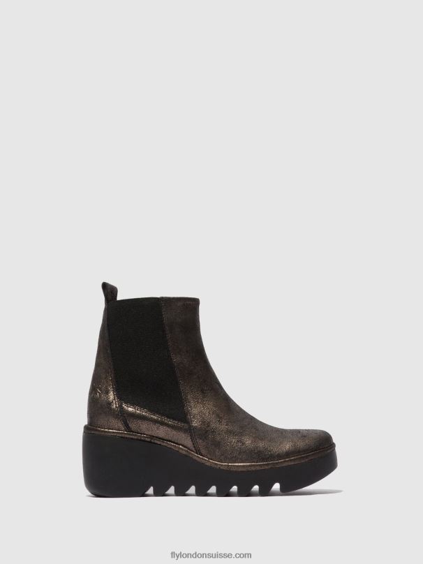 860NR236 bottines chelsea bagu233 Fly London graphite frais femmes