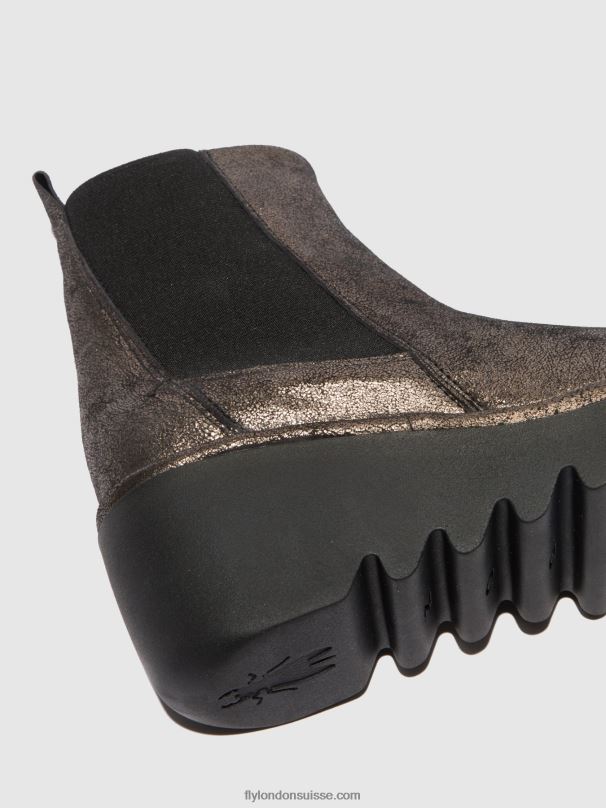 860NR236 bottines chelsea bagu233 Fly London graphite frais femmes