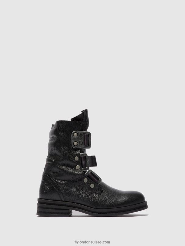 860NR238 bottines à boucle kiff682 Fly London noir de rio femmes