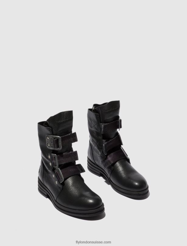 860NR238 bottines à boucle kiff682 Fly London noir de rio femmes