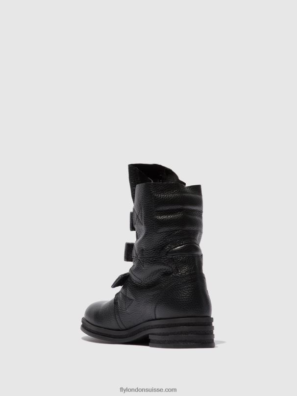 860NR238 bottines à boucle kiff682 Fly London noir de rio femmes
