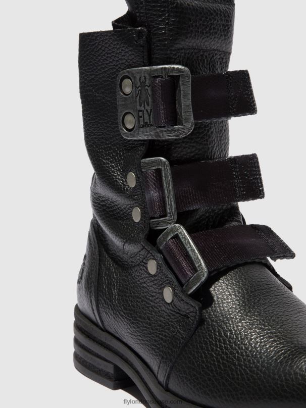 860NR238 bottines à boucle kiff682 Fly London noir de rio femmes
