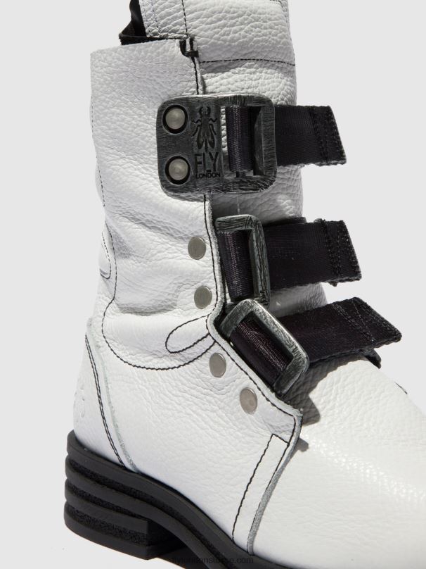 860NR239 bottines à boucle kiff682 Fly London blanc de rio femmes