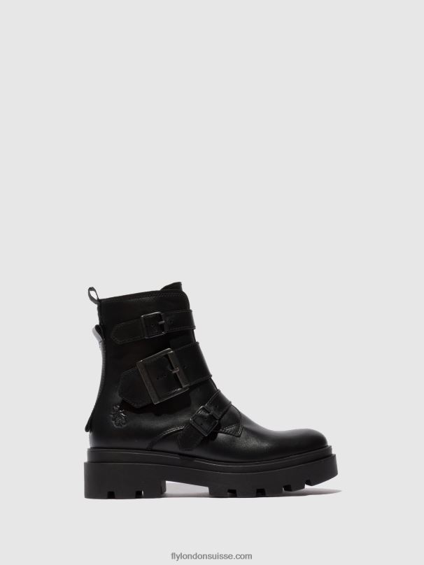 860NR241 bottines à boucle jeda817 Fly London nappa noir femmes