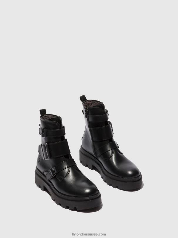 860NR241 bottines à boucle jeda817 Fly London nappa noir femmes