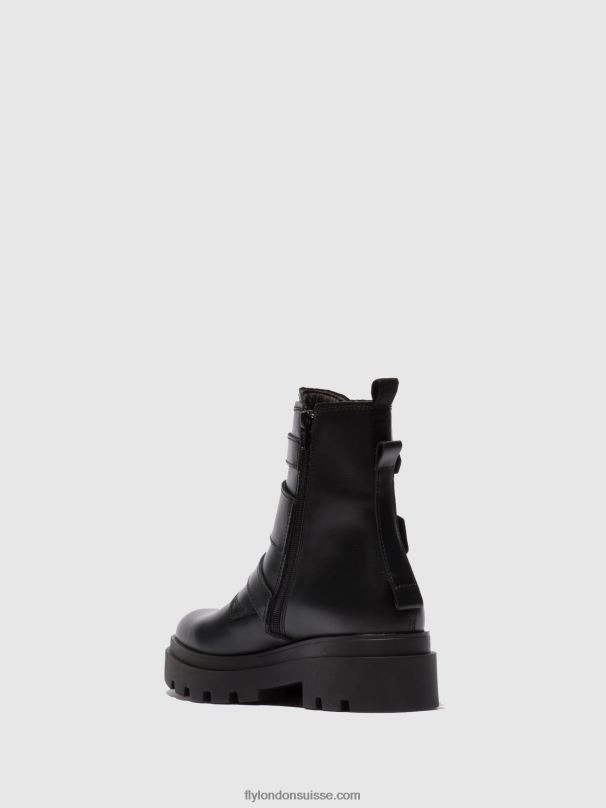 860NR241 bottines à boucle jeda817 Fly London nappa noir femmes