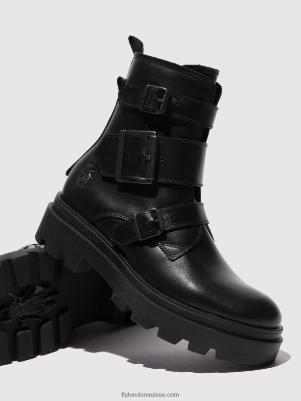 860NR241 bottines à boucle jeda817 Fly London nappa noir femmes