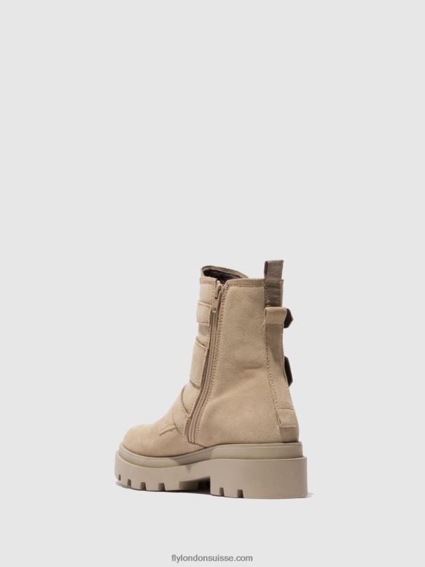 860NR242 bottines à boucle jeda817 Fly London crème suède femmes