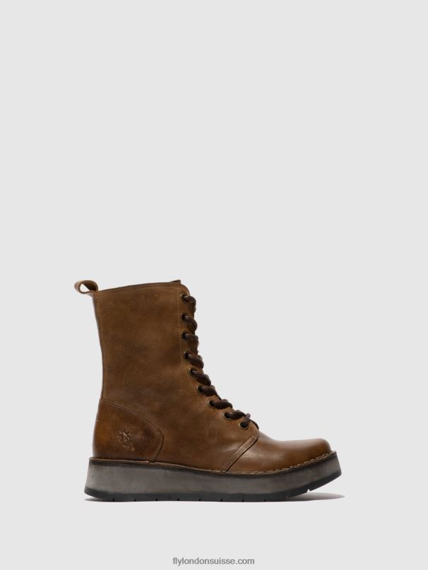 860NR244 bottines à lacets rami043 Fly London tapis chameau femmes