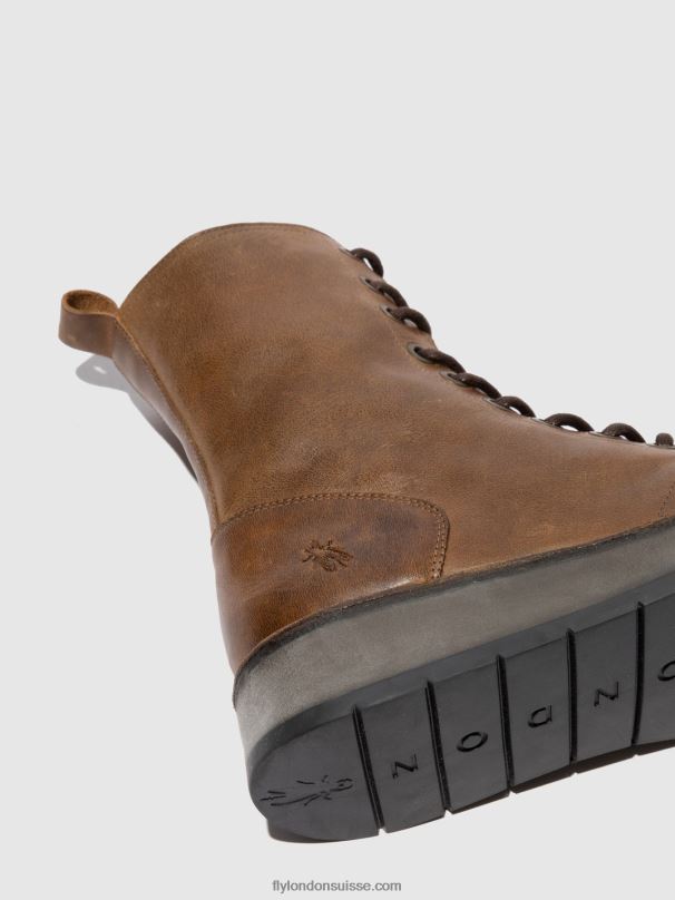 860NR244 bottines à lacets rami043 Fly London tapis chameau femmes
