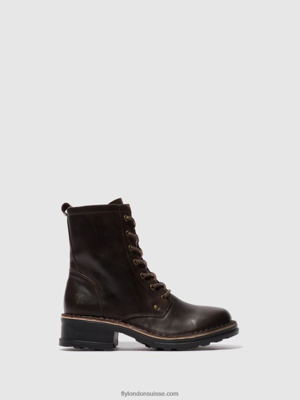 860NR245 bottines à lacets thor035 Fly London tapis dk. brun femmes