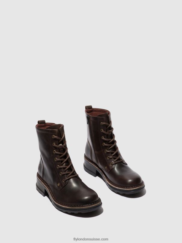 860NR245 bottines à lacets thor035 Fly London tapis dk. brun femmes