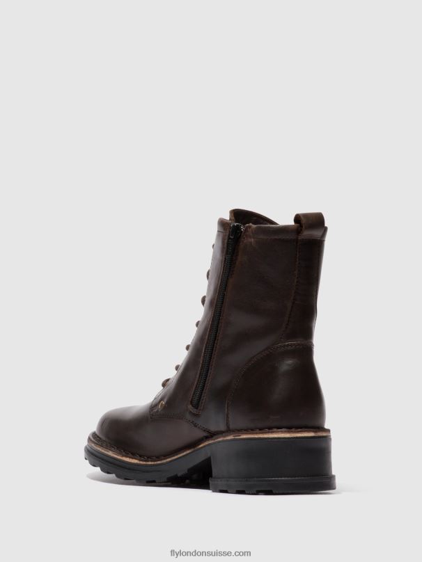 860NR245 bottines à lacets thor035 Fly London tapis dk. brun femmes