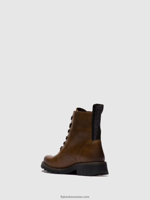 860NR251 bottines à lacets ragi539 Fly London tapis chameau femmes