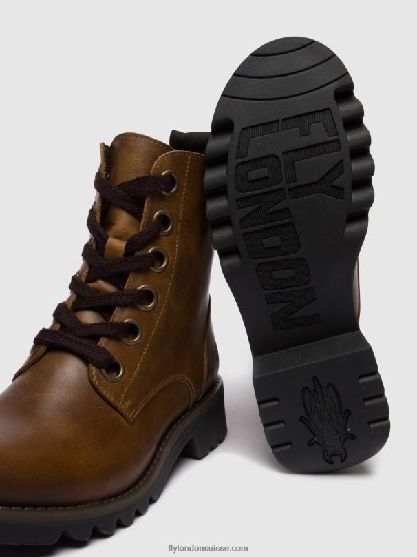 860NR251 bottines à lacets ragi539 Fly London tapis chameau femmes