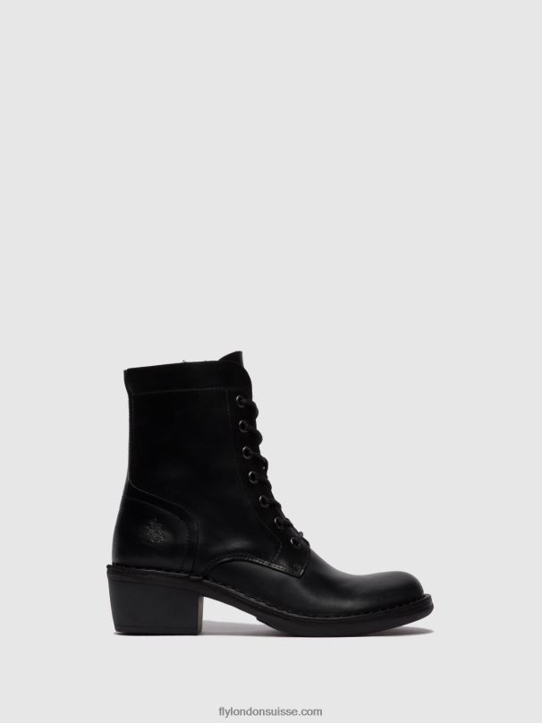 860NR252 bottines à lacets milu044 Fly London tapis noir femmes