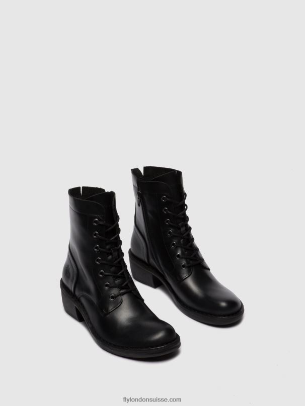 860NR252 bottines à lacets milu044 Fly London tapis noir femmes