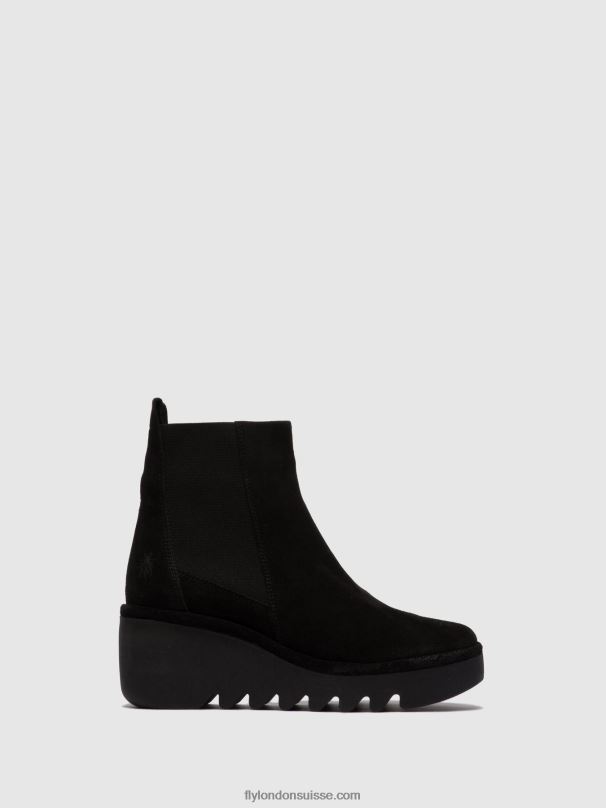 860NR261 bottines chelsea bagu233 Fly London huilé noir femmes